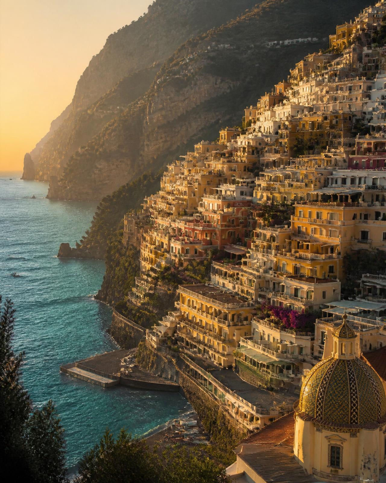 Cinematic coastal travel destination